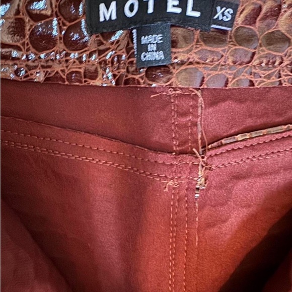 Motel Rocks Crocodile Pattern flare pants size XS - Picture 3 of 7